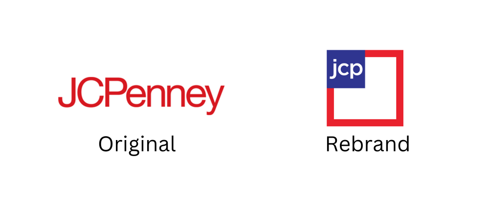 JCPenney logo pre and post rebrand
